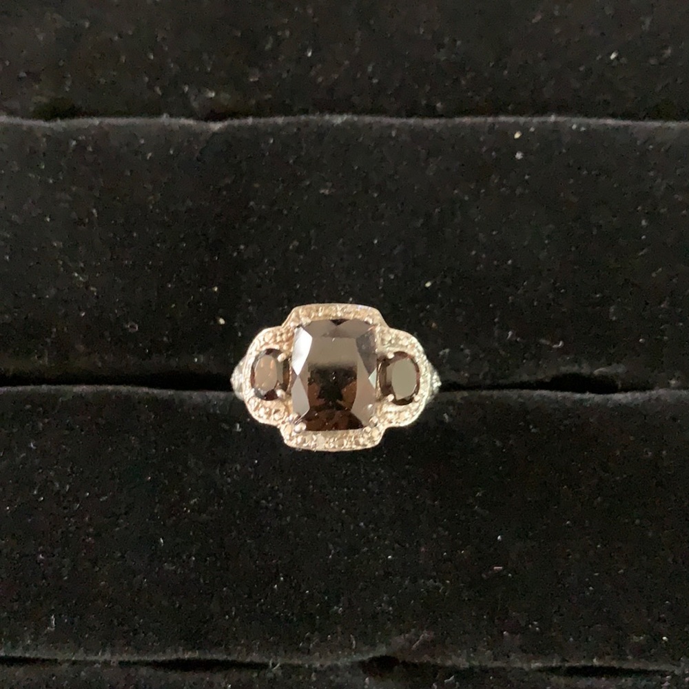 925 ring with brown stone